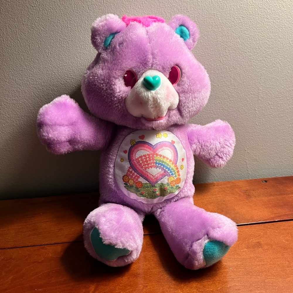 Vintage 1991 Care Bears Purple Share Bear Stuffed Animal Plush